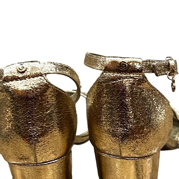 G by Guess Champagne Gold Shantel 3 Heel Strap Sandals, Size 10 - Picture 7 of 12